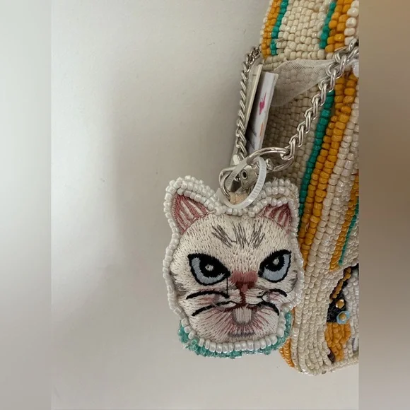 Viral Beaded Cat Design Shoulder Bag - Picture 3 of 5